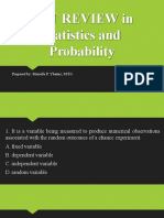 NAT REVIEW in Statistics and Probability For Answer