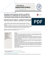 Prevalencia Del Síndrome de Down en México Utilizando Los Certificados de Nacimiento Vivo y de Muerte Fetal Durante El Periodo 2008-2011