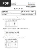 Paper 2 Respiration