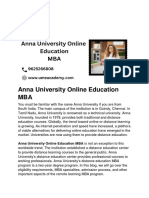 Anna University Online Education MBA