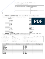 Second Quarter Examination in English 6