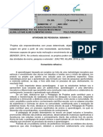 Comentário Reflexivo Sobre A Aprendizagem Baseada em Projetos LEYANE ALINE POLO PAULISTANA