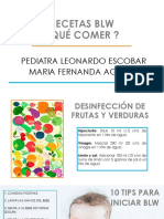 Recetas BLW ¿Qué Comer ?: Pediatra Leonardo Escobar Maria Fernanda Aguirre