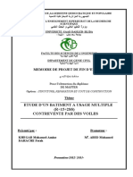 Etude D'Un Batiment A Usage Multiple (R+15+2SS) Contrevente Par Des Voiles