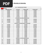 Transvahan Timings