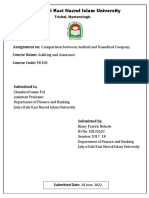 Jatiya Kabi Kazi Nazrul Islam University: Assignment On: Comparison Between Course Name: Course Code