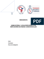 Homocisteína y Apolipoproteína B 100, Marcadores de Riesgo Cardiovascular