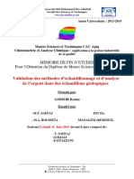 Validation Des Méthodes D'échantillonnage Et D'analyse de L'argent Dans Des Échantillons Géologiques - AMMOR Kenza