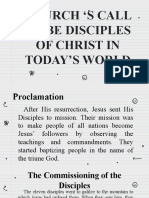 Church S Call To Be Disciples of Christ in Today'S World