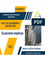  Ecuaciones Empíricas de Flujo de Agua