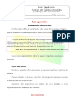 Ficha de Trabalho - Texto Argumentativo 6 Ano