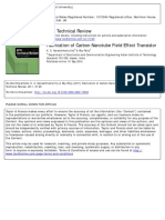 Fabrication of Carbon Nanotube Field Effect Transistor