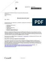 Biometric Collection Letter