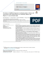 Prevalence of Childhood Exposure To Intimate Partner Violence and Associations With Mental Distress in Cambodia, Malawi and Nigeria