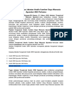 30 Uraian Tugas Jabatan Analis Sumber Daya Manusia Aparatur Ahli Pertama