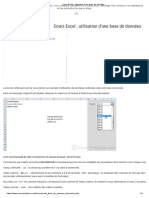 Cours Excel - Utilisation D'une Base de Données