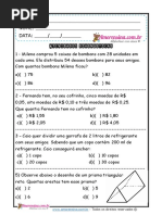 Atividades Diagnósticas Matemática 5º Ano