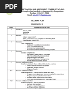 Training Plan in Cookery