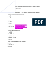 Calcular La Tasa Nominal Capitalizable