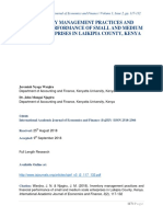 Inventory Management Practices and Financial Performance of Small and Medium Scale Enterprise in Keya