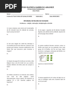 Atividade de Revisão 01 - Problemas Matemáticos - Operações