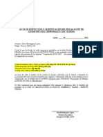 Acta de Inspección y Certificación de Instalación de Linea de Vida