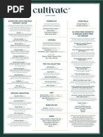 Cultivate Cafe Menu