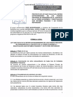 Proyecto de Ley ............... 22 C: Congreso República "Arto de La Unidad, La Paz y El Desarrollo"