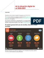 Estadísticas de La Situación Digital de Argentina en El 2021