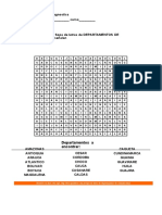 Sopa de Letras de Departamentos de Colombia