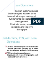 JIT/Lean Operations