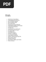 Excel Course Syllabus