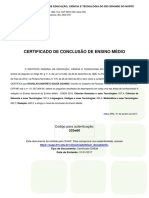 Certificado Ensino Médio.