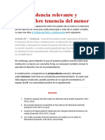 Jurisprudencia Relevante y Actual Sobre Tenencia Del Menor