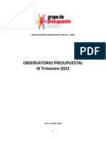 Observatorio Presupuestal III Trimestre 2022