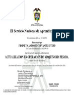 El Servicio Nacional de Aprendizaje SENA: Actualizacion en Operación de Maquinaria Pesada