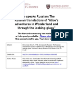 Alice Speaks Russian - The Russian Translations of 'Alice's Adventures in Wonderland and Through The Looking-Glass'