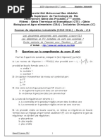 Examen de Régulation Industrielle (2010-2011) - Durée - 2 H