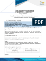 Guía de Actividades y Rúbrica de Evaluación - Tarea 1 - Introducción A Los Procesos Aritméticos