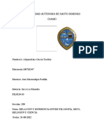 Tarea de Relación y Diferencia Entre Filosofía, Mito, Religión y Ciencia, Alejandrina