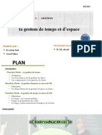 Gestion de L'espace, Temps