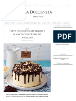 Tarta de Chocolate Negro y Blanco Con Crema de Pistacho La Dulceneta