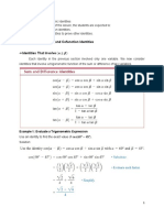 Lecture 2 (Sum, Difference and Cofunction Identities)