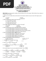 1st Quarter Exam in Gen Math