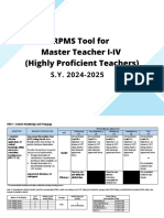 Annex B3 RPMS Tool For Highly Proficient Teachers SY 2024 2025