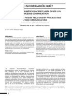 Admin, LA RELACIÓN MÉDICO PACIENTE VISTA DESDE LOS PROCESOS COMUNICATIVOS