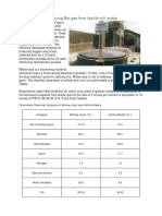 Technology For Producing Bio-Gas From Textile Mill Waste: Proximate Chemical Analysis of Willow-Dust and Cattle Waste