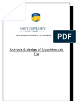 Analysis & Design of Algorithm Lab File