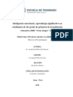 Inteligencia Emocional y Aprendizaje Significativo en Los Estudiantes de 4to Grado