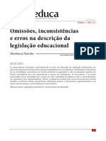 DAVIES, Nicholas. Omissões, Inconsistências e Erros Na Descrição Da Legislação Educacional